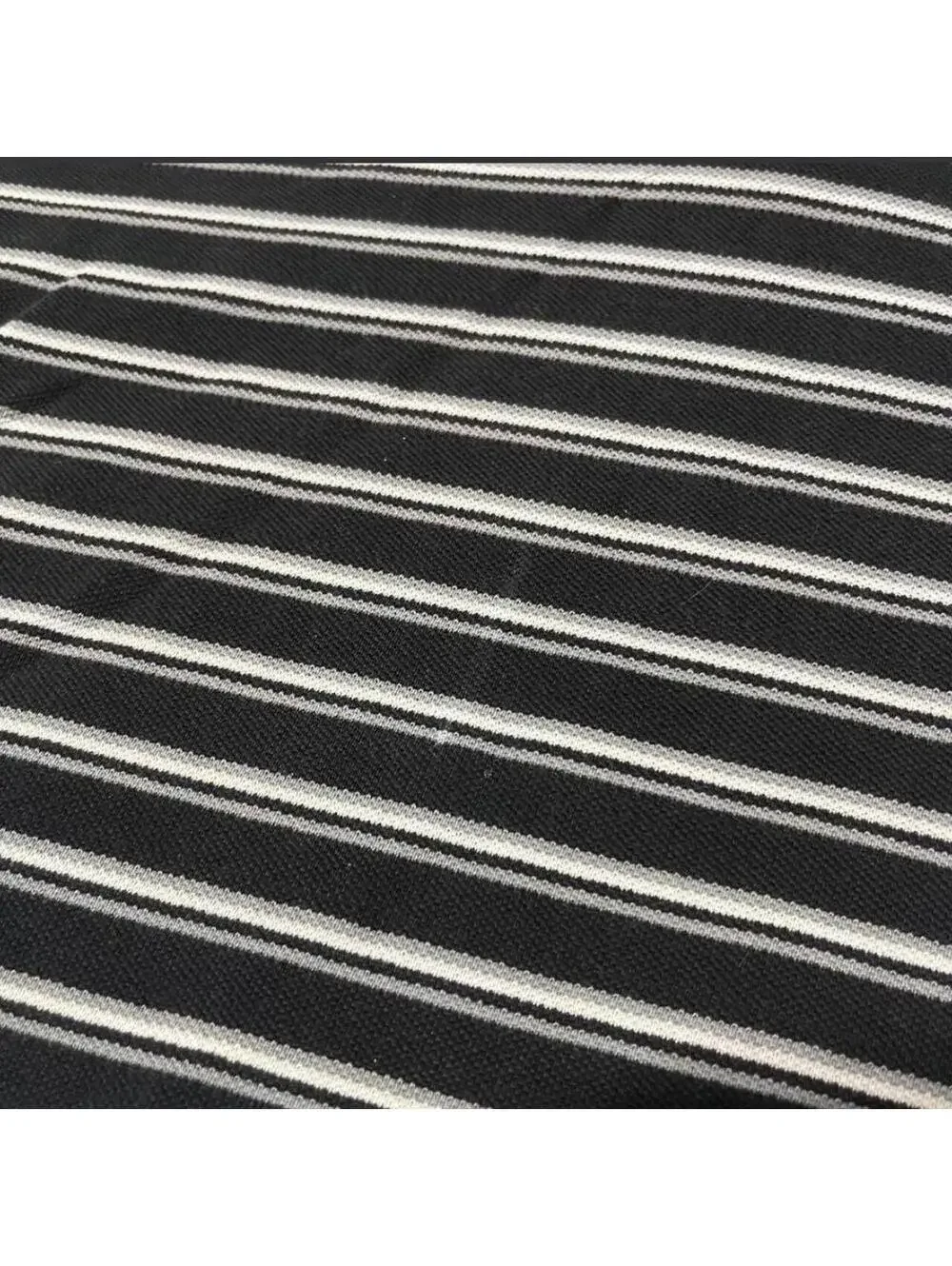 Y2K black and white striped polo tshirt